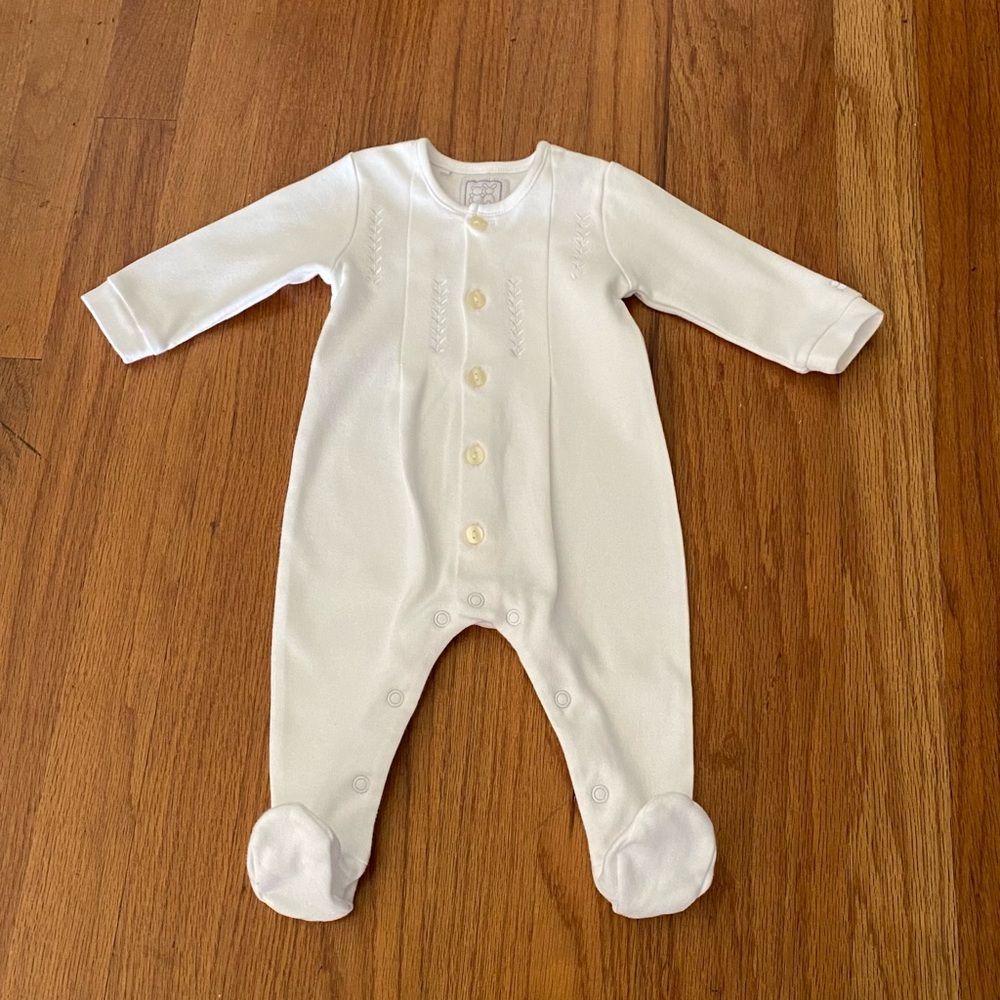 Emile et Rose Classic White Ashton Embroidered Kids One Piece